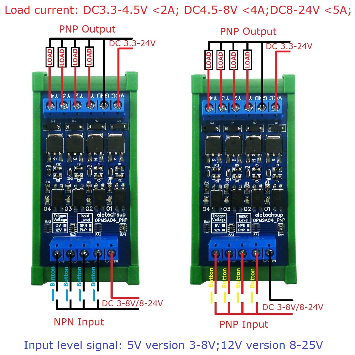 DC 3.3-24V 4CH 5A NPN/PNP 디지털  - Esp8266 리뷰 및 가격